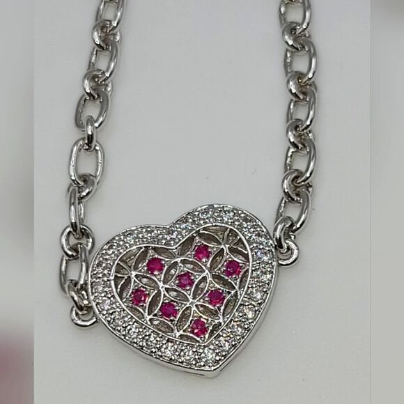 Danbury Mint Daughter matching jewelry set. 4 pieces. Inscribed, rubies - Picture 9 of 10